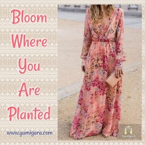 🌺✨️ Dramatic Long Sleeve Floral Maxi Dress💖🌺